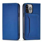 Magnet Card Case husa la iPhone 13 card portofel capacul de card titular albastru
