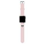 Karl Lagerfeld KLAWLSLCP Strap Apple ceas 42/44 / 45mm curea roz / roz Capete Choupette din silicon