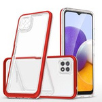 Clear 3in1 husa pentru Samsung Galaxy A22 5G 5G capac de gel cu cadru roșu