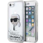 Husa iPhonecase Glitter Karl Lagerfeld KLHCI8LNKHCH 7/8/ SE 2020/2022 argintiu/argintiu tare Karl Head Case