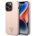 Husa Apple iPhone GUESS 14 Pro Max Pro Max Silicone Triangle Pink Hardcase