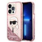 Husa Apple iPhone Glitter KARL LAGERFELD 14 Pro Max NFT Karl Head Pink Hardcase