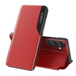 Husa Eco Leather View husa eleganta cu clapa si functie suport pentru Samsung Galaxy A56 - rosie