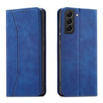 Magnet Fancy Case husa pentru Samsung Galaxy S22+ (S22 Plus) card portofel carte de caz titularul cardului albastru
