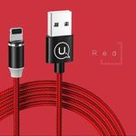 Cablu Braided Magnetic USAMS Lightning U-Sure 2.1A 1m roșu