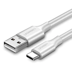 Cablu USB-C QC3.0 placat cu nichel UGREEN 1m (alb)