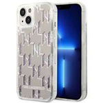 Husa Apple iPhone Liquid Glitter KARL LAGERFELD 14 Plus Monogram Silver Hardcase