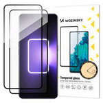 folie sticla ecran Wozinsky Sticlă temperată cu lipici complet 2x pentru Realme GT Neo 5 / Realme GT3 9H pentru întreg cu ramă neagră