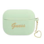 Husa GUESS Apple AirPods Pro Cover Silicone Charm Heart Collection Verde Case