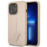 Husa GUESS Apple iPhone 13 13 13 Pro Saffiano Triangle Logo Beige Hardcase