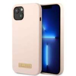 Husa Apple iPhone MagSafe GUESS 13 Plăcuță de silicon cu logo-ul Pink Hardcase