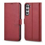 iCarer Haitang Haitang Portofel din piele Case piele husa pentru Samsung Galaxy S22+ (S22 Plus) portofel husă roșu (AKSM05RD)