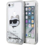Husa iPhonecase Glitter Karl Lagerfeld KLHCI8LNCHCS 7/8/ SE 2020/2022 argintiu/argintiu tare Choupette Head Case