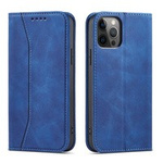Magnet Fancy Case husa pentru iPhone 12 Pro Max card portofel carte de caz carte titular albastru