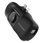 Wozinsky WF16-YLS 5000mAh 15W Mini Powerbank Lightning cu cablu USB-C încorporat și încărcător Apple Watch - negru
