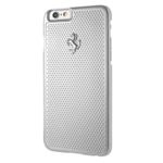 Husa FERRARI Apple iPhone  6 6S Carcasă perforată din aluminiu argintiu
