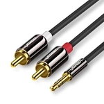 Cablu de la Jack la 2RCA (Cinch) UGREEN AV116 3,5 mm, 1 m (negru)