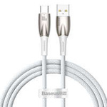 Baseus cablu Seria Glimmer pentru încărcare rapidă USB-A - USB-C 100W 480Mbps 1m alb