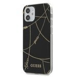 Case GUESS Apple iPhone 12 Mini Gold Chain Collection GUHCP12SPCUCHBK Black Hardcase