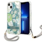 Husa GUESS Apple iPhone  13 Flower Strap Green Hardcase