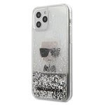 Case KARL LAGERFELD Apple iPhone 12 Mini Ikonik Liquid Glitter KLHCP12SGLIKSL Silver Hardcase