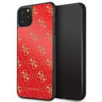 Husa Guess iPhone 11 Pro Max roșu caz greu roșu 4G dublu strat Glitter