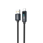Dudao L7T Cablu USB-A - USB-C 66W cu Display LED 1m - Negru