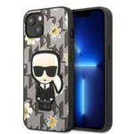 Husa Apple iPhone KARL LAGERFELD 13 Flower Iconic Karl Grey Case