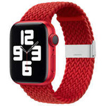 Bandă de curea din material textil pentru ceasul 7 / 6 / SE / 5 / 4 / 3 / 2 (45mm / 44mm / 42mm) împletitură din material textil strap brățară de ceas roșu