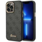 Husa Apple iPhone GUESS 14 Pro Max 4G Vintage Gold Logo Black Hardcase