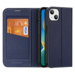 husa iPhone magDux Ducis Skin X2 pentru 14 Plus capac cu clapetă netic albastru