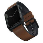 UNIQ strap Straden Apple Watch Seria 4/5/6/7/SE 42/44/45mm. Curea hibridă din piele maro/maro