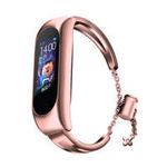 Înlocuire metalică de metal brățară lanț de brățară strap pentru Xiaomi Mi Band 6 / 5 / 4 / 3 roz