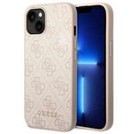 Husa Apple iPhone GUESS 14 Plus 4G Metal Gold Logo Pink Hardcase