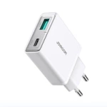 Încărcător de perete Joyroom JR-TCF14 20W USB-A USB-C super subțire - alb