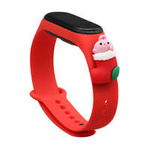 Curea Xmas band pentru Xiaomi Mi Band 4 / Mi Band 3 Crăciun silikonou strap brățară roșie (Santa 1)