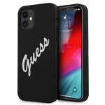 Husa GUESS Apple iPhone 12 Mini Silicone Vintage GUHCP12SLSVSBW Negru Alb Hardcase