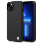 Husa iPhone BMW BMHCP14SSILBK 14 6.1" negru/negru silicon cu logo metalic