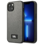Husa KARL LAGERFELD Apple iPhone  13 Mini Saffiano Placheta Saffiano Argint Hardcase