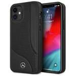 MERCEDES Apple iPhone 12 Mini Leather Perforated Area Black Hardcase