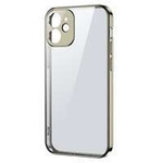 Joyroom New Beauty Series ultra-subțire și transparentă husa cu ramă metalică pentru iPhone 12 Pro gold (JR-BP743)
