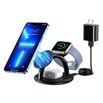 Stație de încărcare inductivă 3 în 1 Choetech iPhone 12/13/14, AirPods Pro, Apple Watch negru (T587-F)