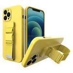 Coardă case gel husa cu șnur lanț cu lanț șnur iPhone 12 Pro galben