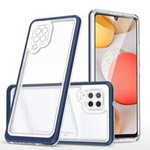 Clear 3in1 husa pentru Samsung Galaxy A42 5G cu capac de gel cu ramă albastru
