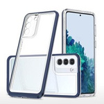 Clear 3in1 husa pentru Samsung Galaxy S21+ 5G (S21 Plus 5G) Capac de gel cu ramă albastru