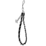 GUESS Telefon curea lanț lanț metalic Logo Charm negru