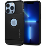 Husa Spigen iPhone 13 Pro Max Rugged Armor MATTE Negru Case + Folie sticla Spigen Glas.Tr Slim