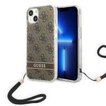 Husa Apple iPhone GUESS 14 4G Print Strap maro tarecase