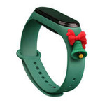 Curea Xmas band pentru Xiaomi Mi Band 4 / Mi Band 3 Crăciun silikonou strap brățară verde închis (clopot)