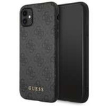 Husa GUESS Apple iPhone  11 4G Metal Gold Logo Grey Hardcase